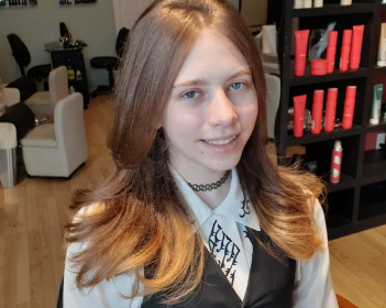 Hair cut and color 8